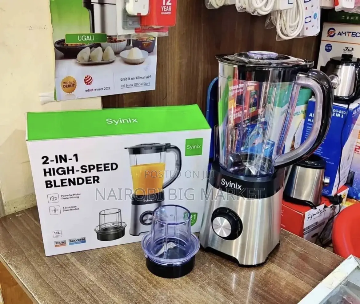 Syinix 2in1blender With Safety Lock Switch. Jar 1.5ltrs