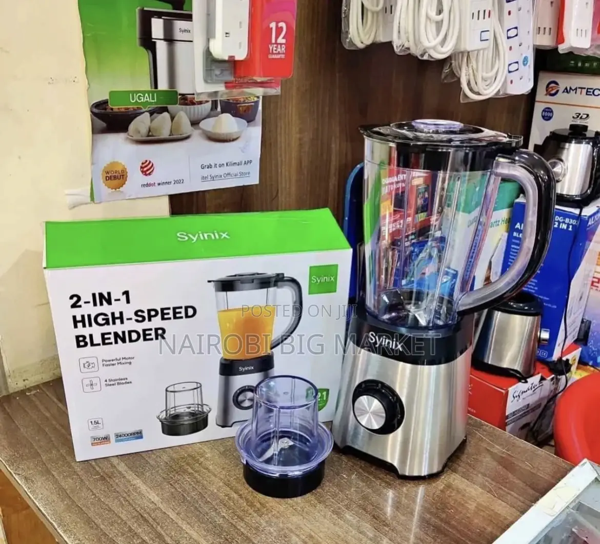 Syinix 2in1blender With Safety Lock Switch. Jar 1.5ltrs