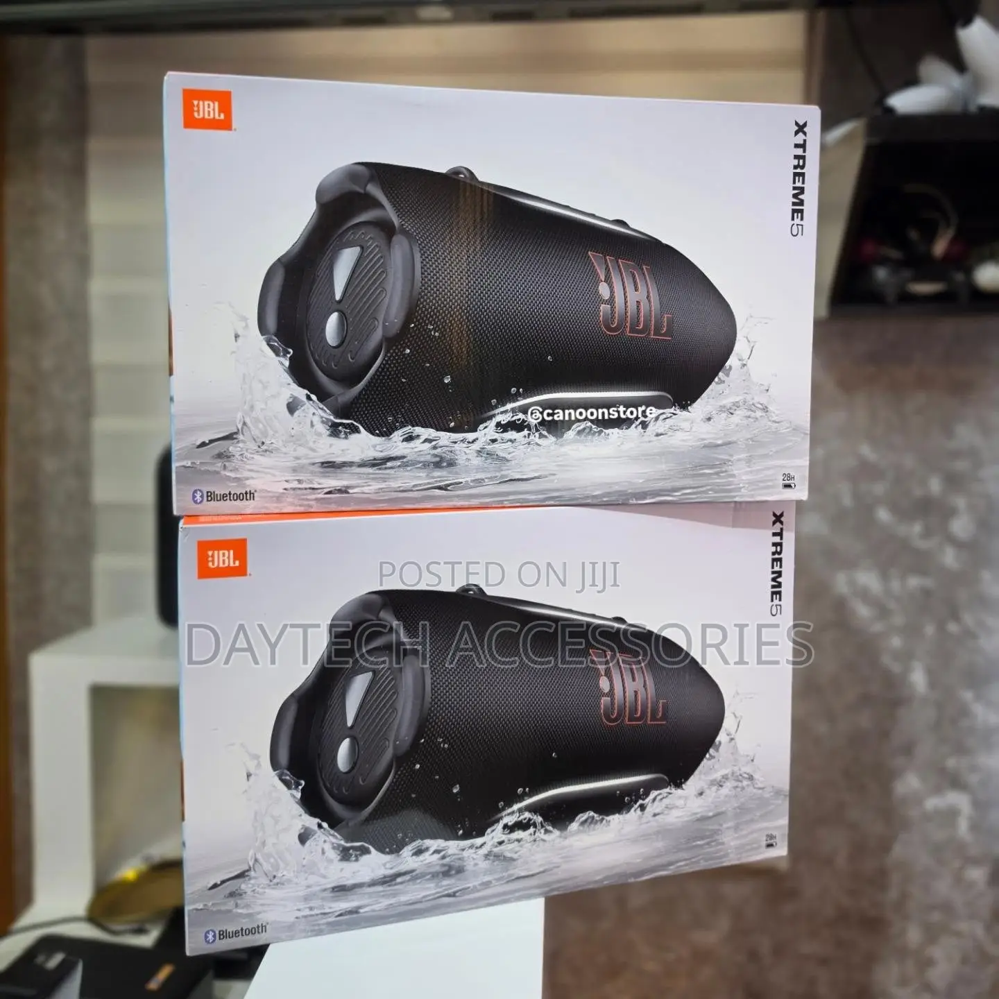 JBL Xtreme 5 Portable Waterproof Wireless Bluetooth Speaker in Black.