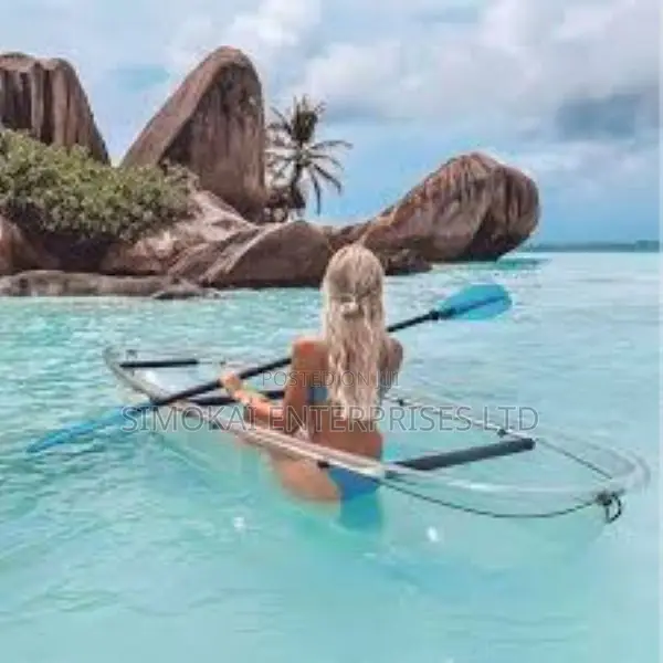 Person Clear Kayak With 1 Back Seat, 1 Orange Paddle,2 Air Floaters