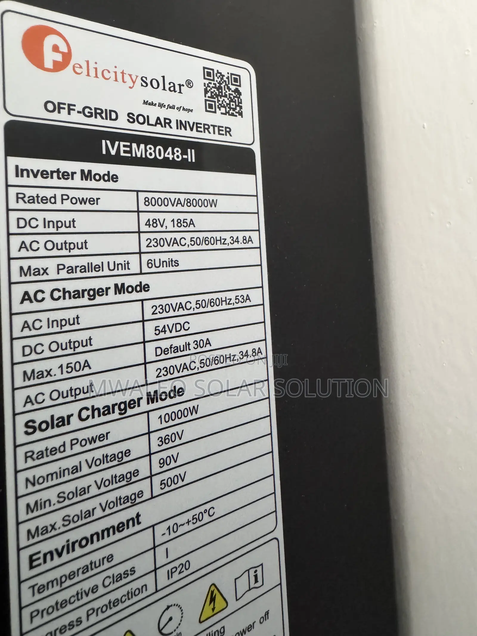 Felicity Solar Off Grid Inverter 8000w 48v
