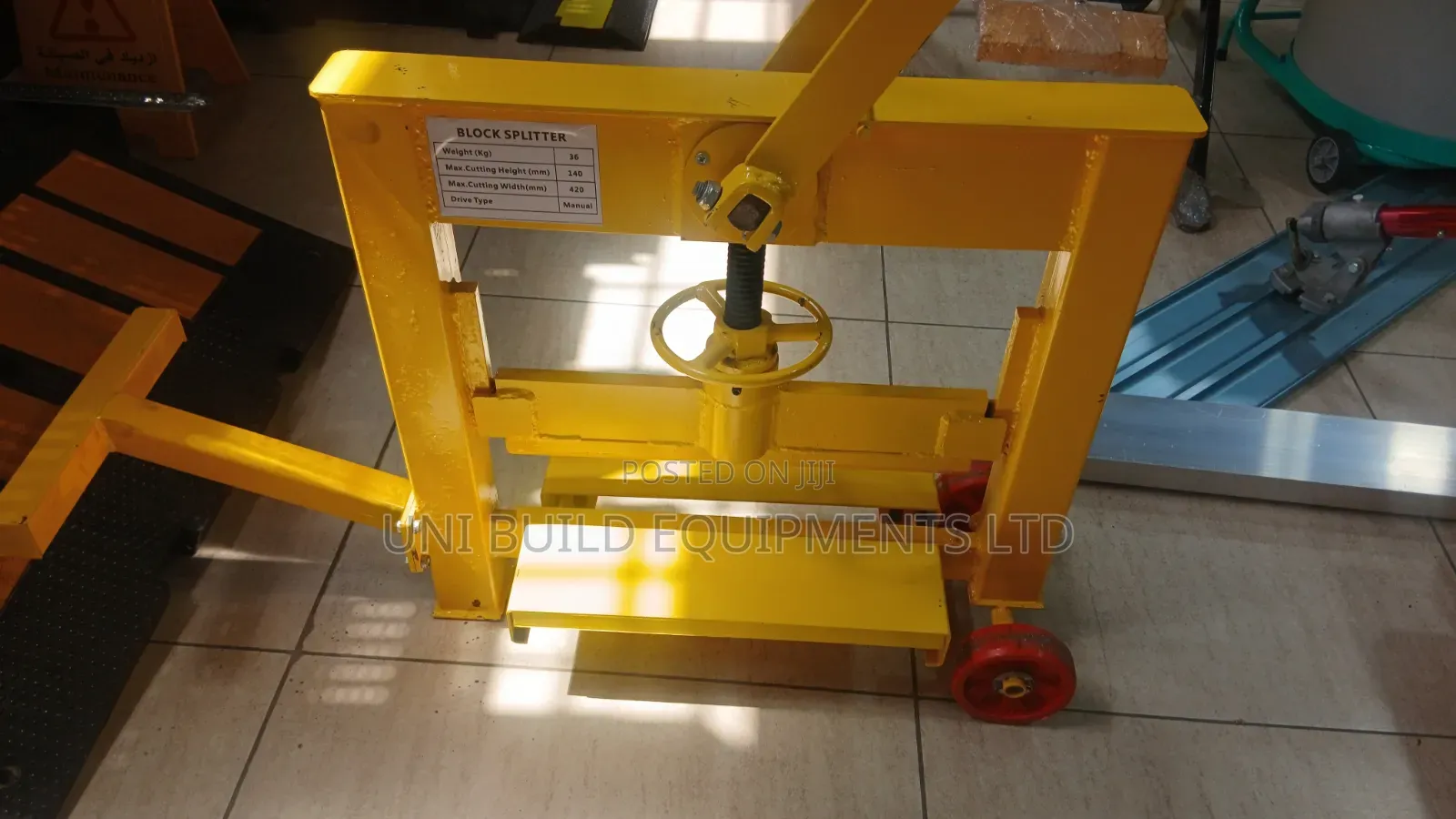 Manual Block Splitting Machine (Yellow)