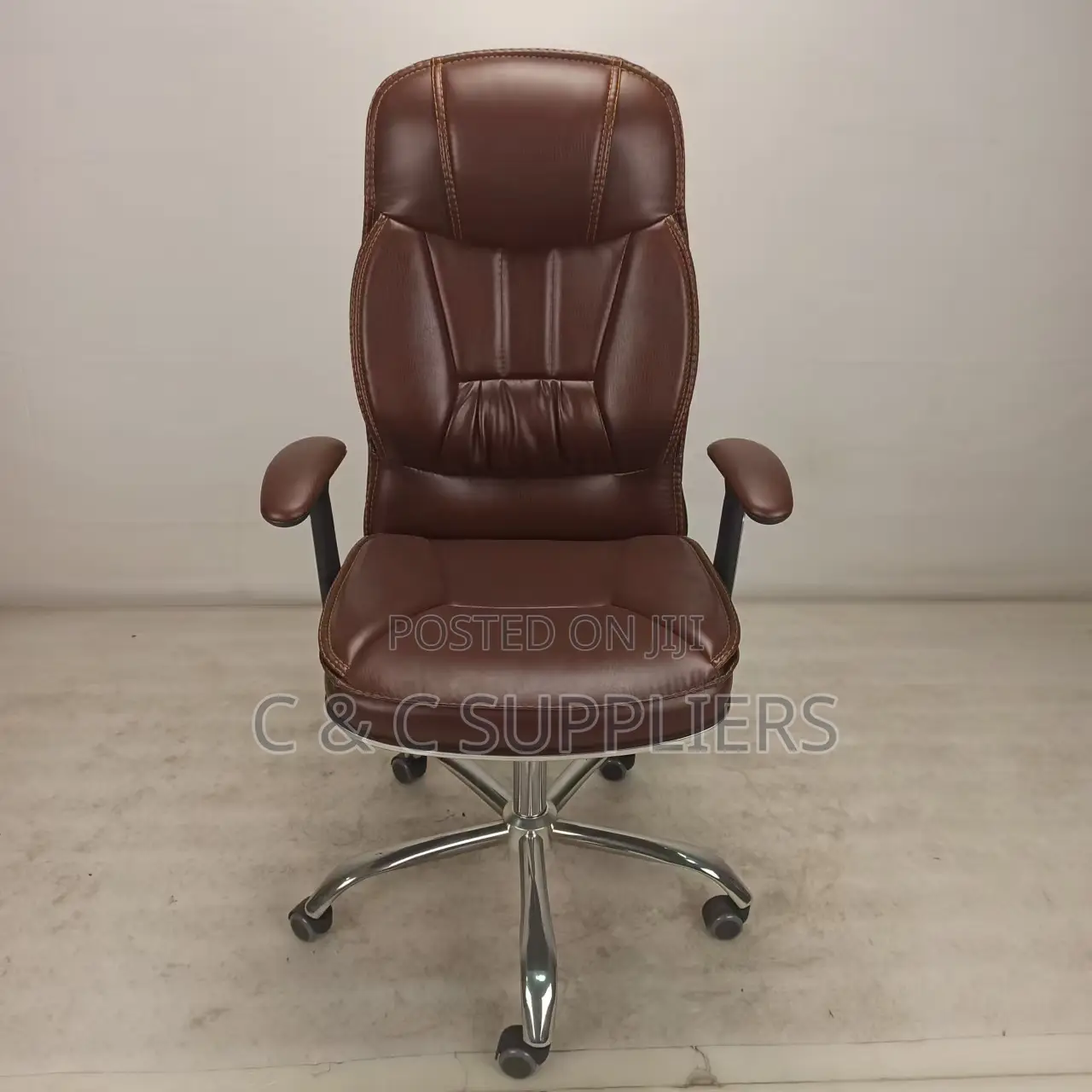 Brown Leather Generic Office Seat