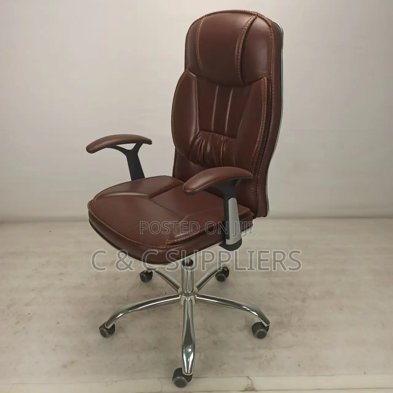 Brown Leather Generic Office Seat