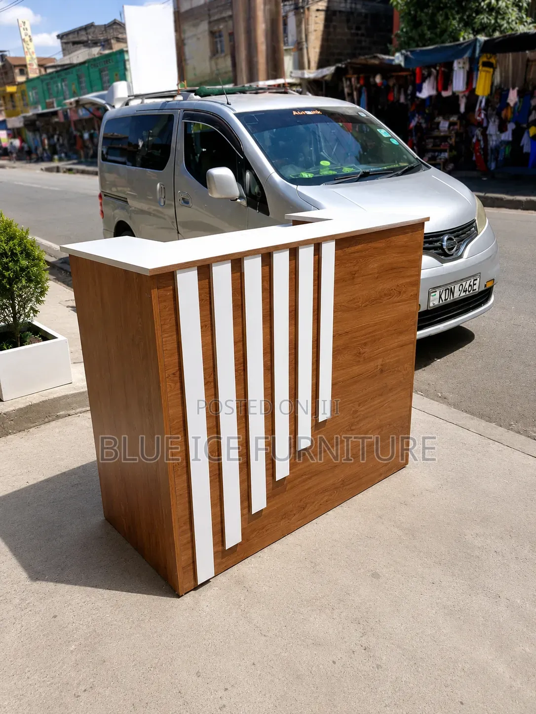 Modern Office Reception Desk With Storage Drawer