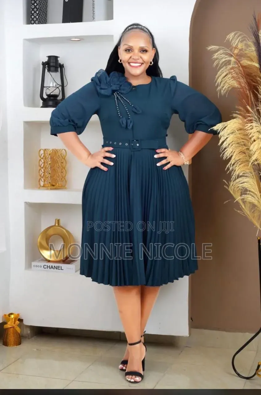 Beril Black Pleated Skater Dress.Funeral Dress