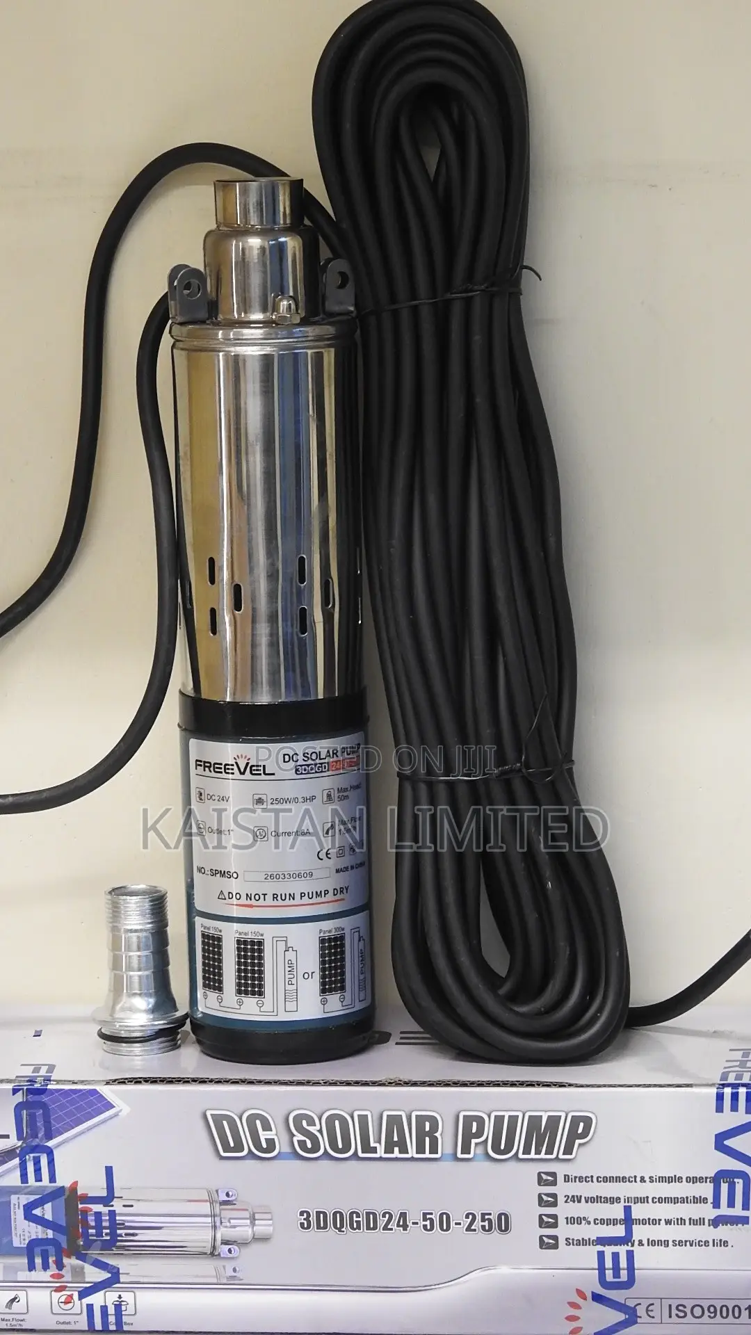 Freevel 3dqgd24-50-250 Dc Solar Submersible Water Pump 24v 250w