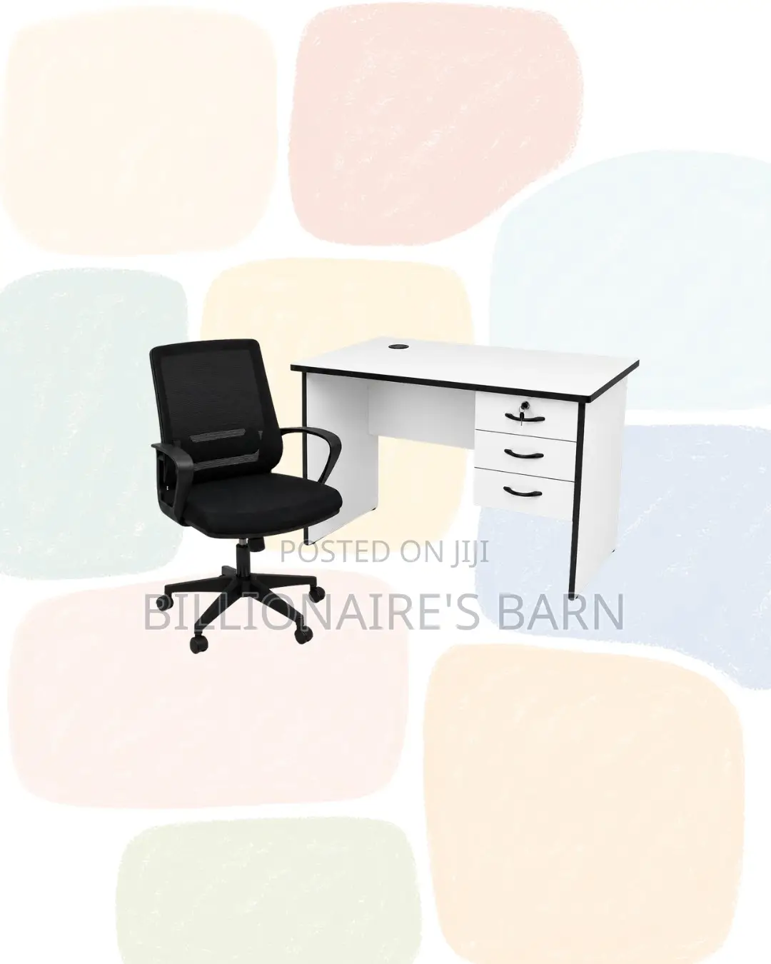 Compact 1m Desk and Black Mid-Back Ergonomic Mesh Chair for Task Flow