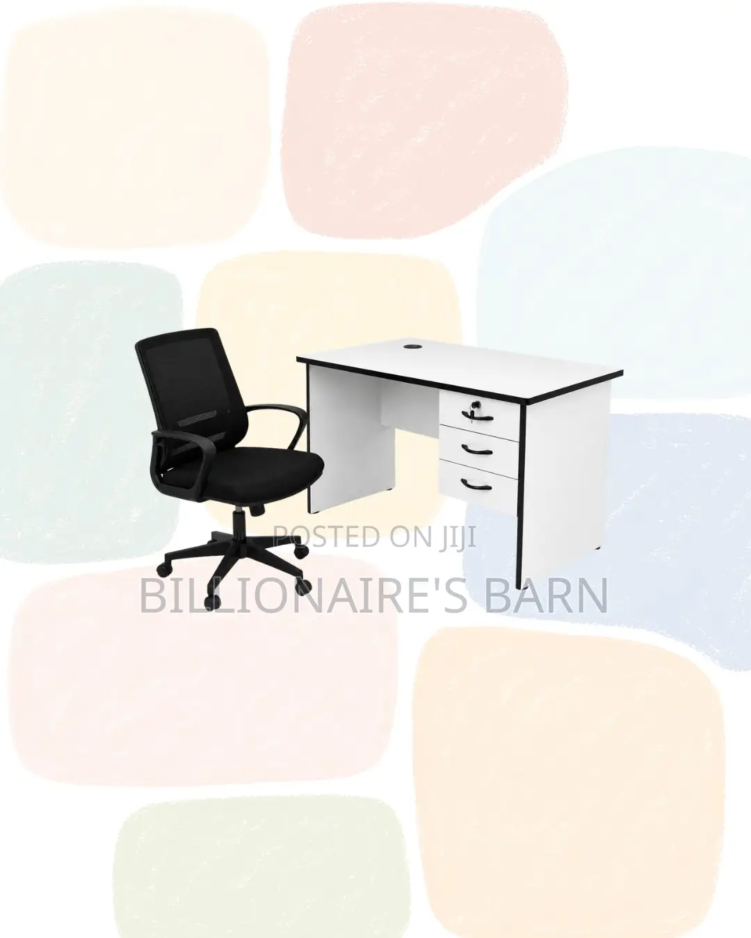 Compact 1m Desk and Black Mid-Back Ergonomic Mesh Chair for Task Flow