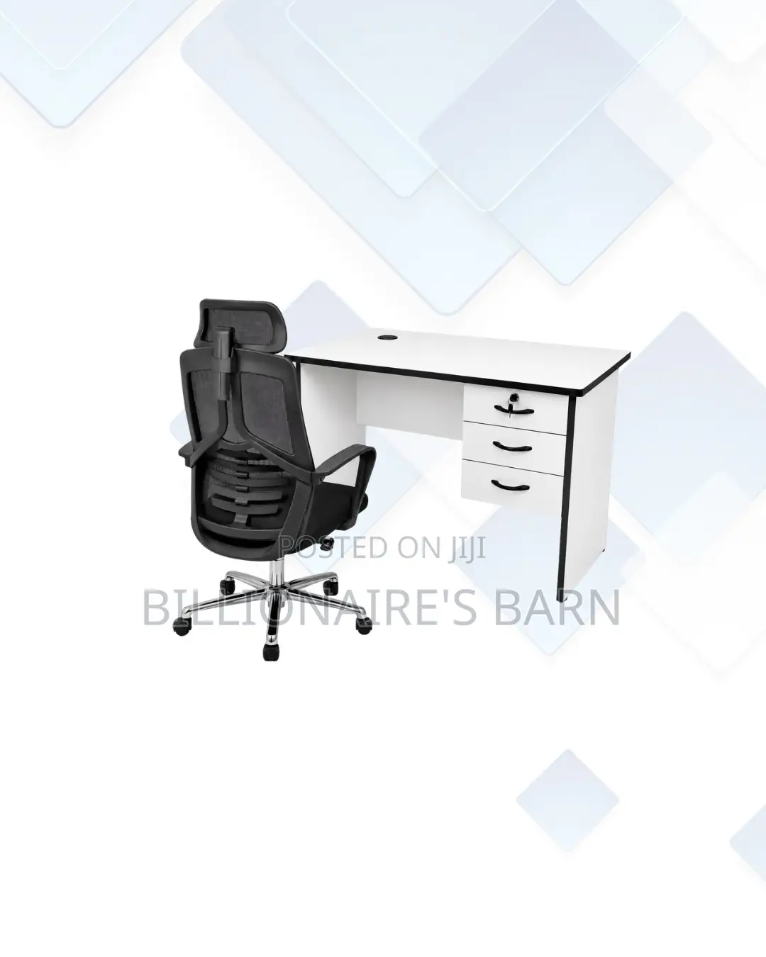 Compact 1m Desk and High-Back Ergonomic Mesh Chair for Workday Focus