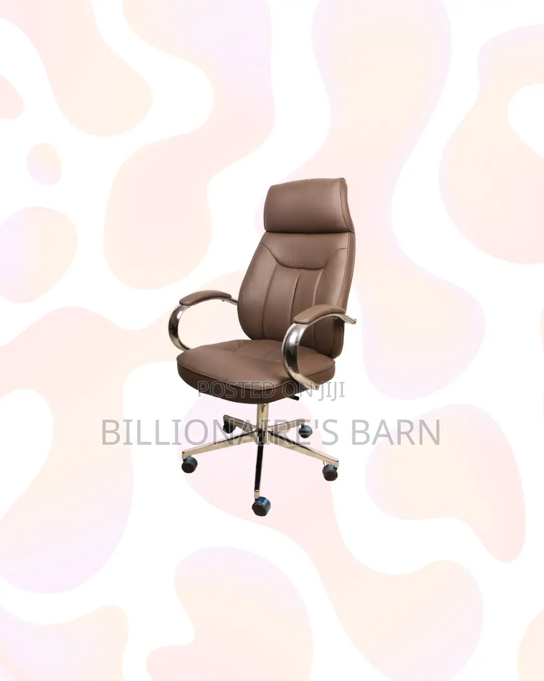 Brown Executive Leather Chair High Back for Daily Office Comfort