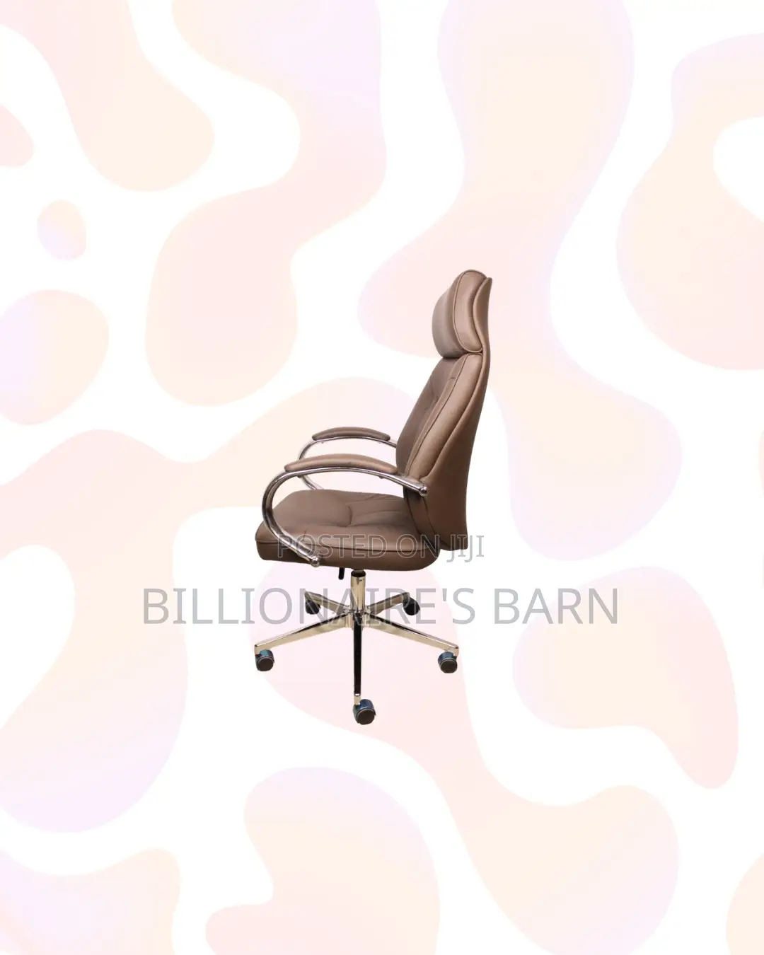 Brown Executive Leather Chair High Back for Daily Office Comfort