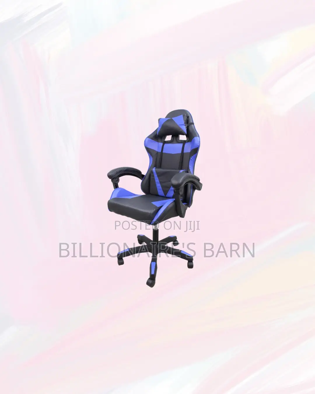 Blue Racing Gaming Chair Ergonomic Support for Focused Work Sessions