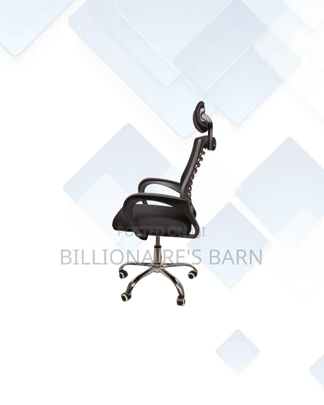 Practical Secretarial Mesh Chair With Headrest for Home Office Use