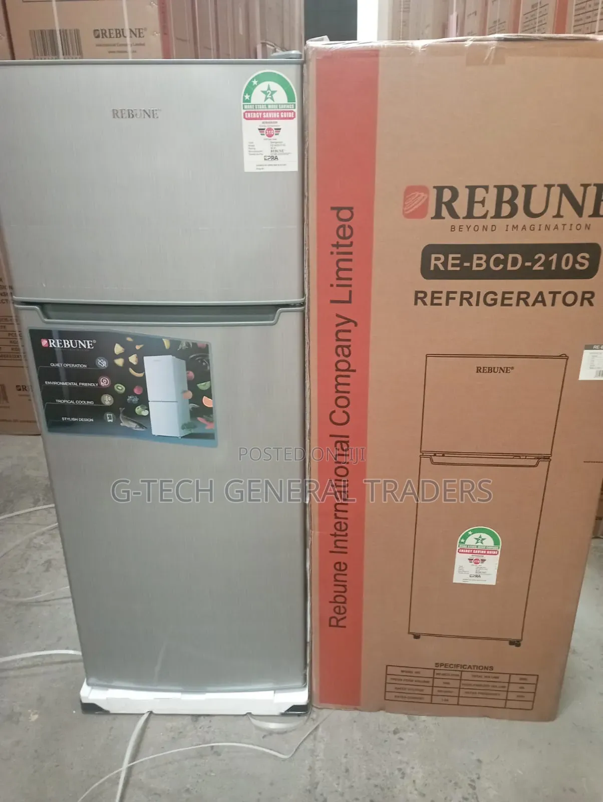 Rebune 225l Double Door Direct Cool Refrigerator (1 Year Warranty)