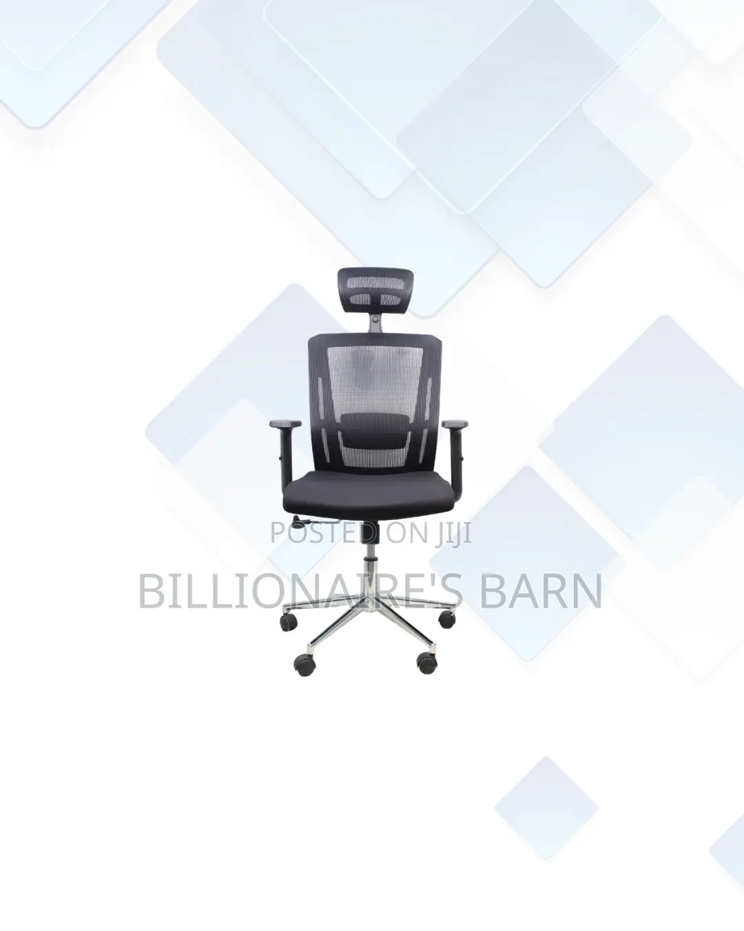 Practical Black Mesh Office Chair With Headrest for Home Office Use