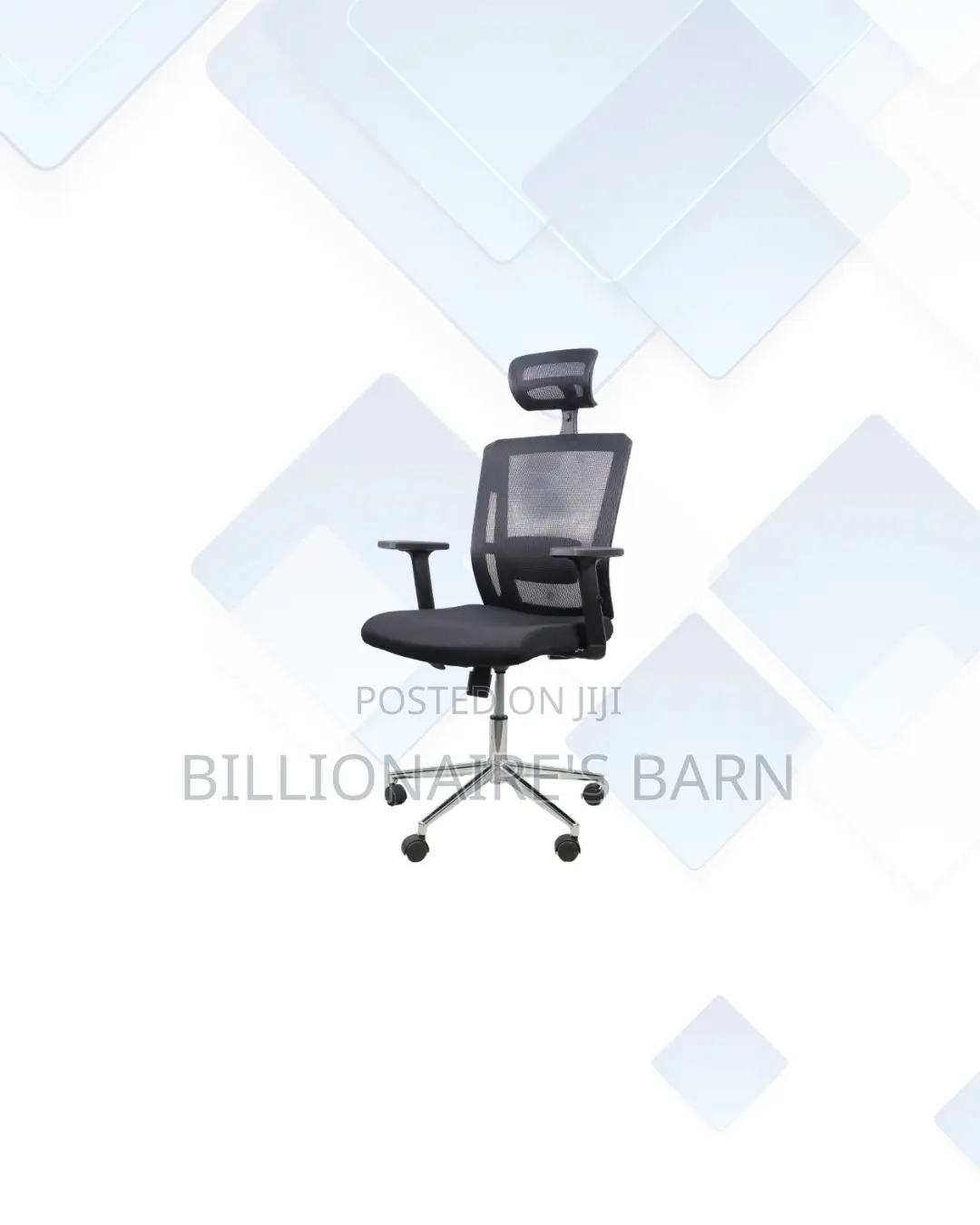 Practical Black Mesh Office Chair With Headrest for Home Office Use