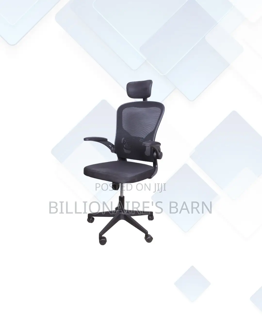 Grey Ergonomic Office Chair With Headrest for Home Office Use