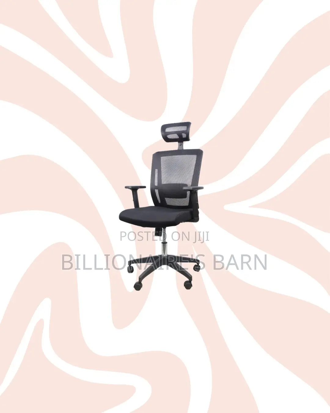 Practical Black Mesh Chair With Nylon Base for Home Office Use