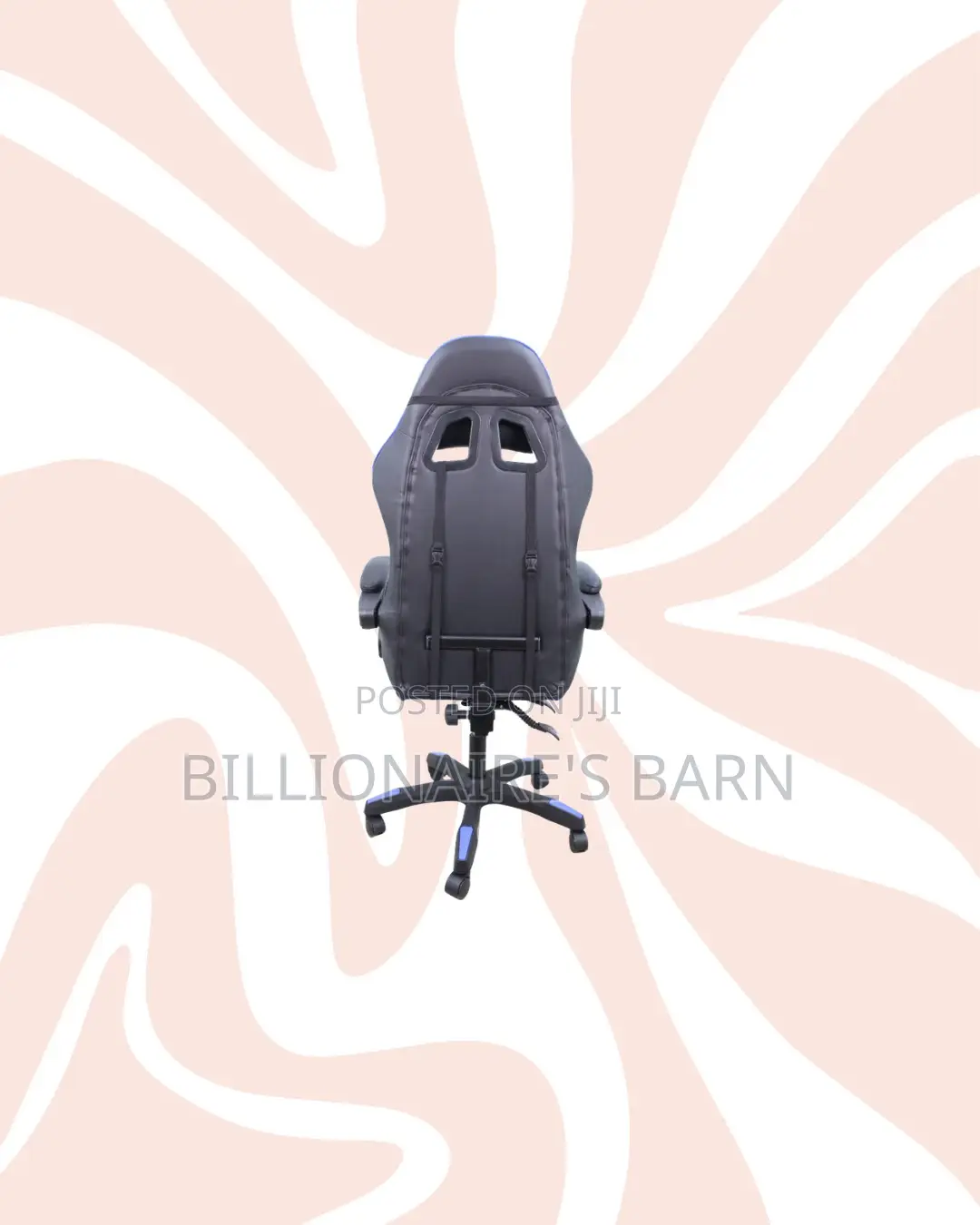 Blue Racing Gaming Chair Ergonomic Support for Home Office Use