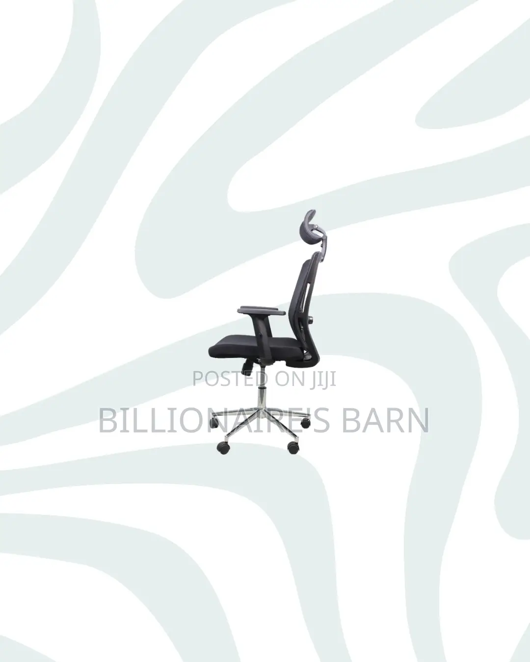 Practical Black Mesh Office Chair With Headrest for Long Sitting Hours