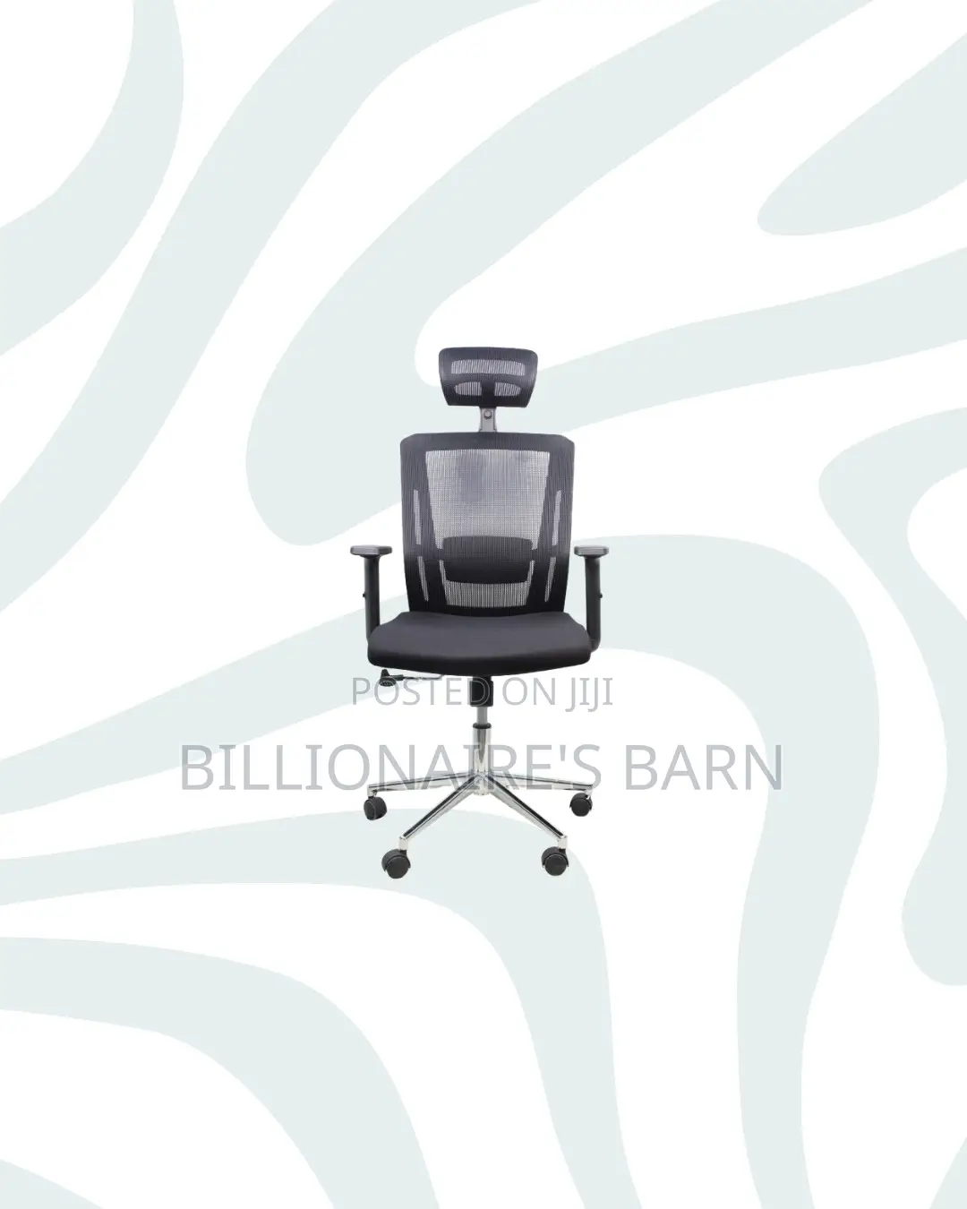 Practical Black Mesh Office Chair With Headrest for Long Sitting Hours