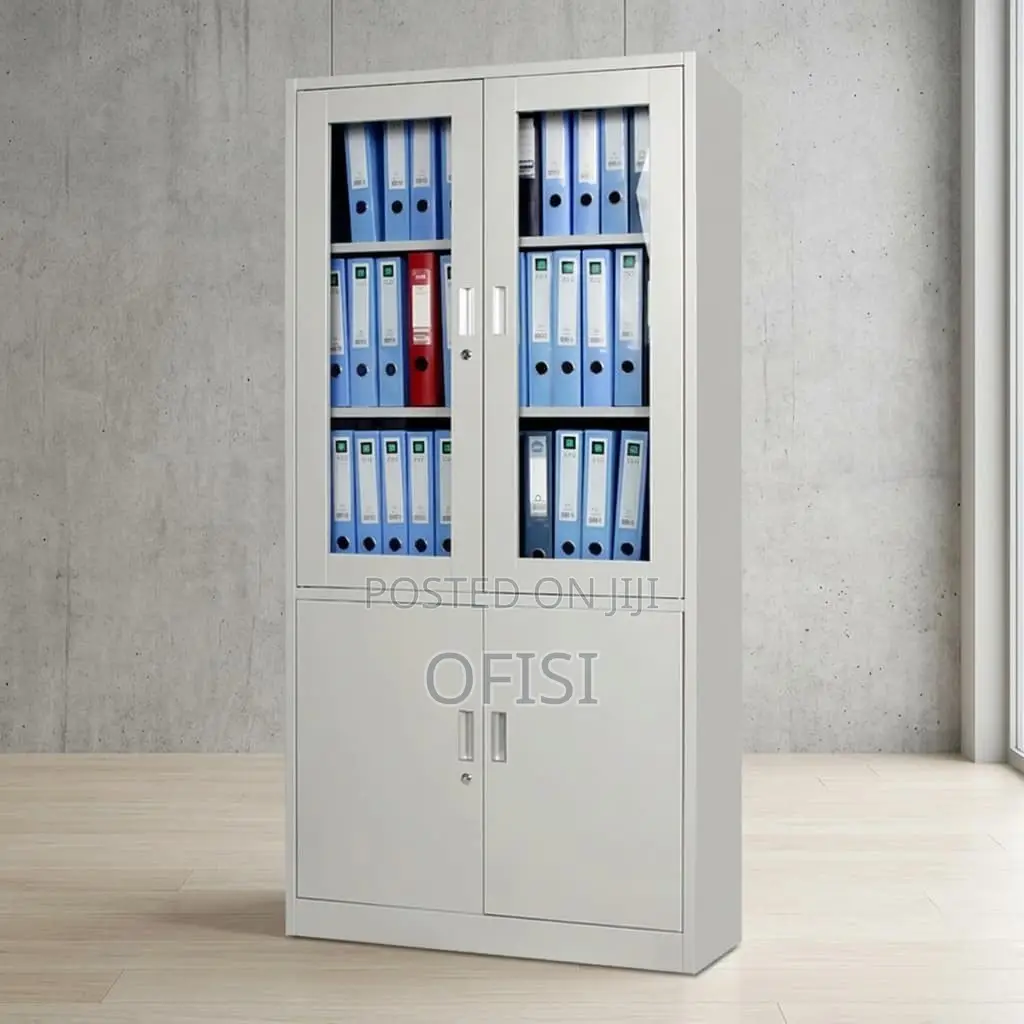 Office Cabinet; 2-door Half Glass Document Cabinet