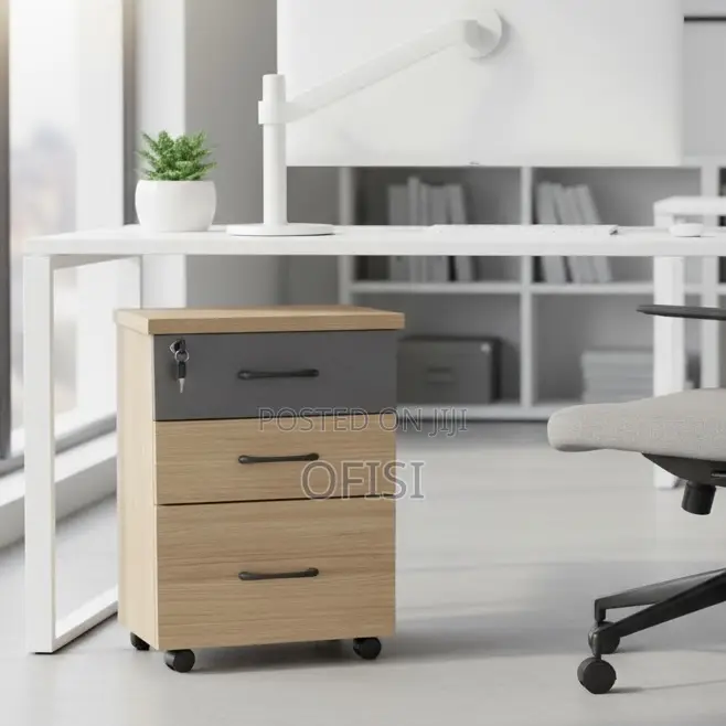 Office Cabinet; 3 Drawer Mobile Pedestal Office Cabinet