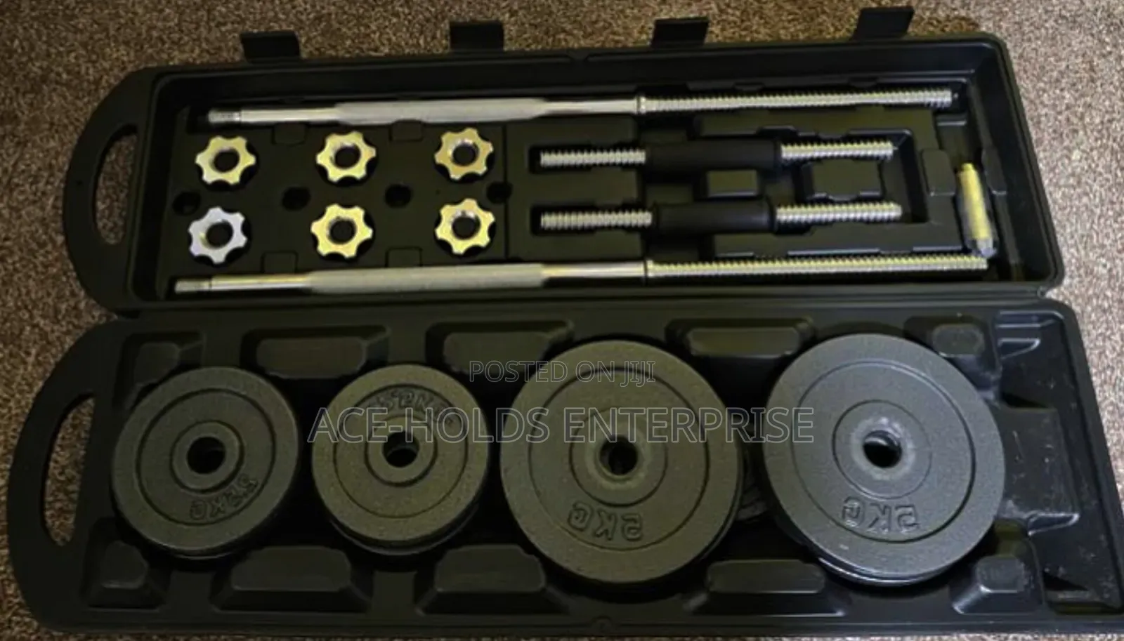 With Casing - 50kgs Chrome Cast Iron Weight Lift Dumbbell