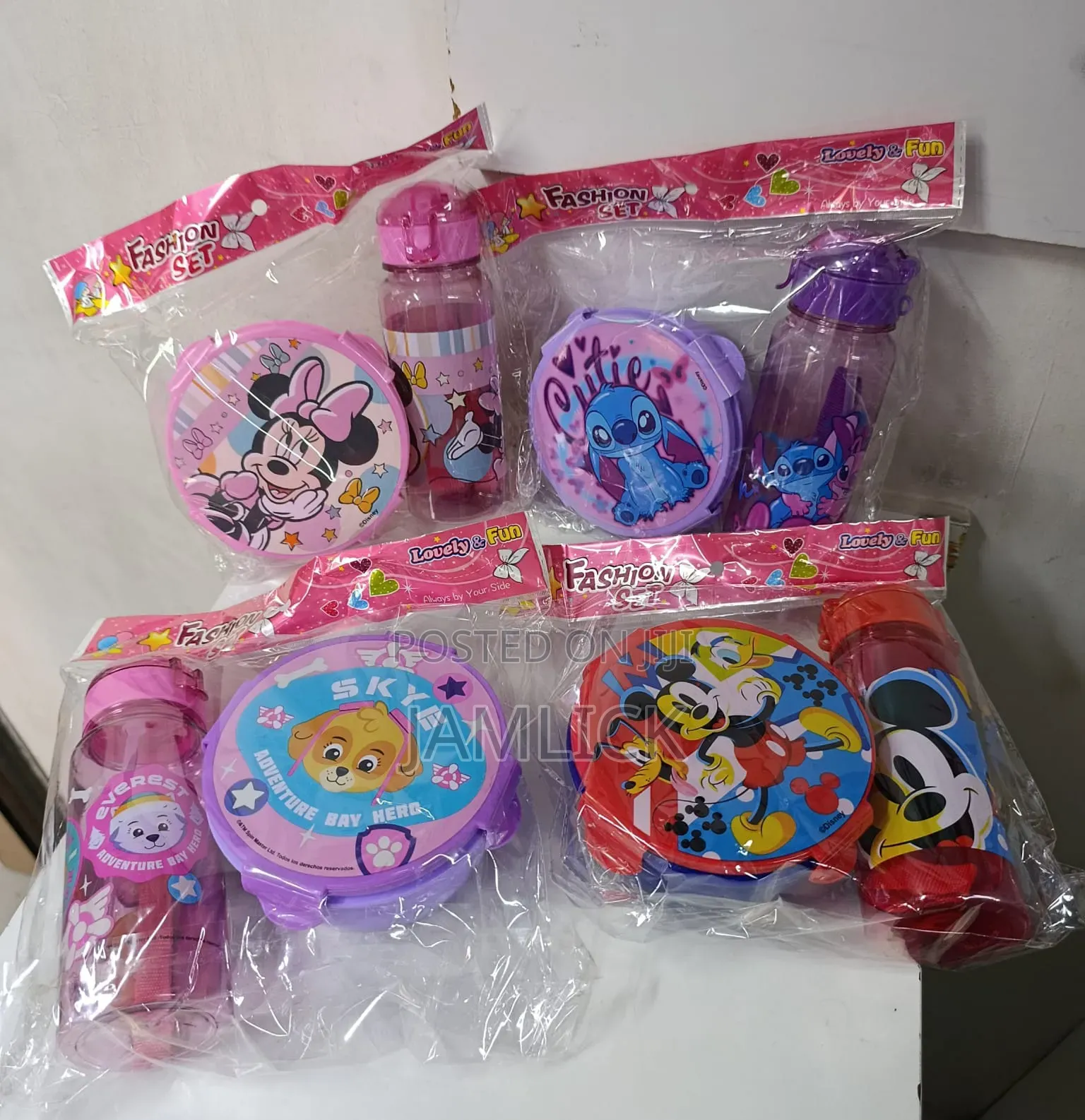 Disney Cartoon 2-in-1 Lunch Box Water Bottle Set –Hk