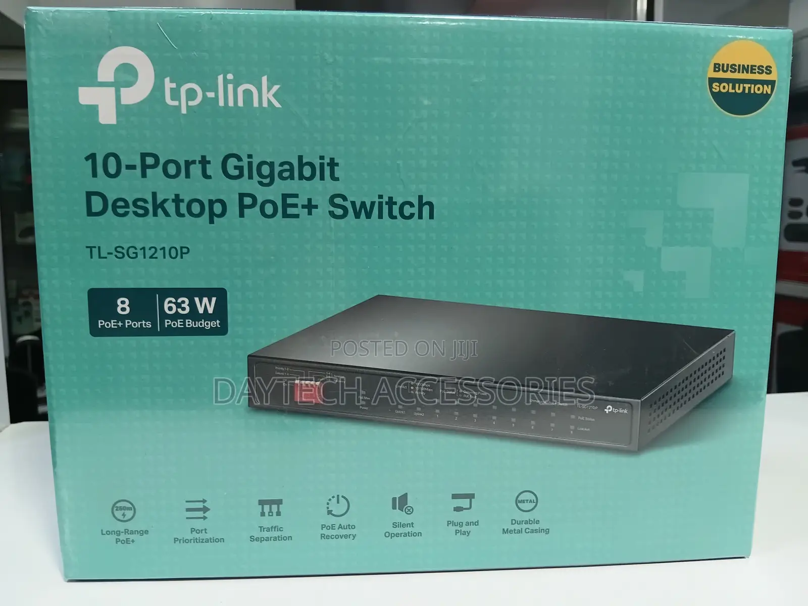 Tp-Link Tl-Sg1210p 10-Port Gigabit Desktop Switch With 8-Port Poe+