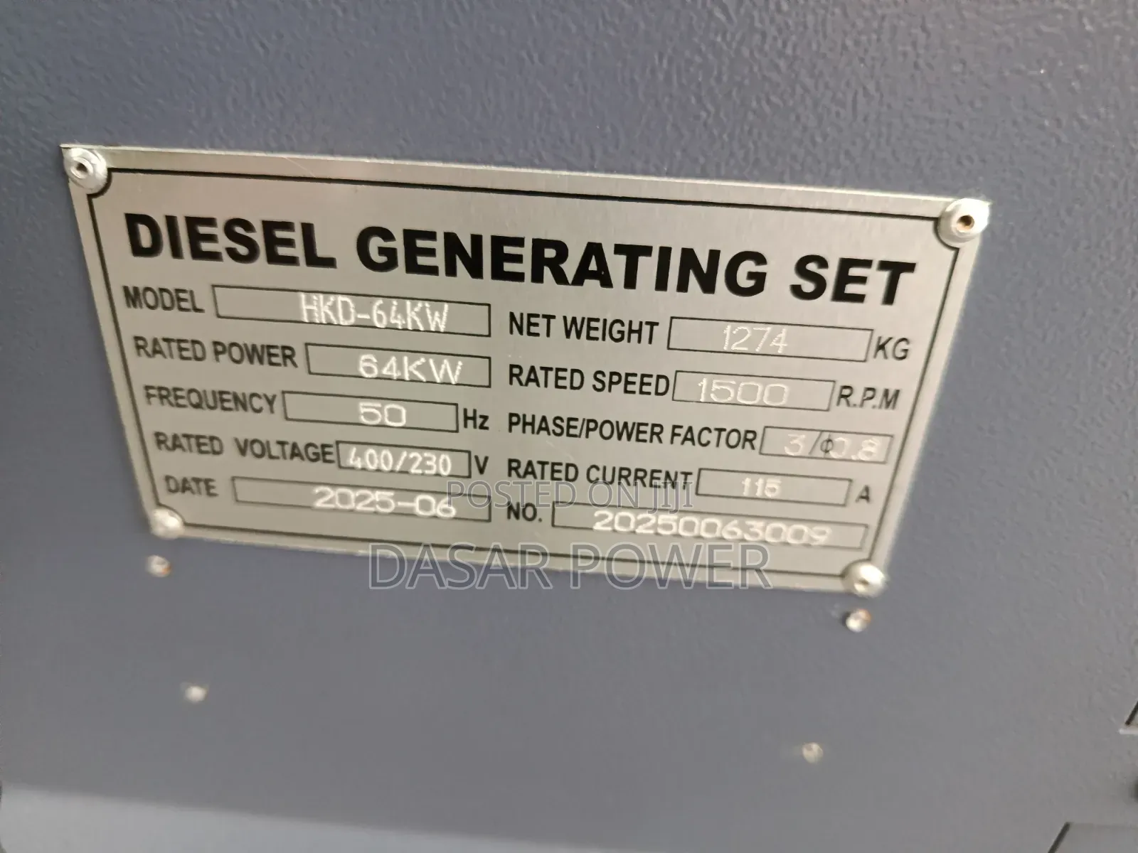 80kva Hisaki Japan Silent Generator, New
