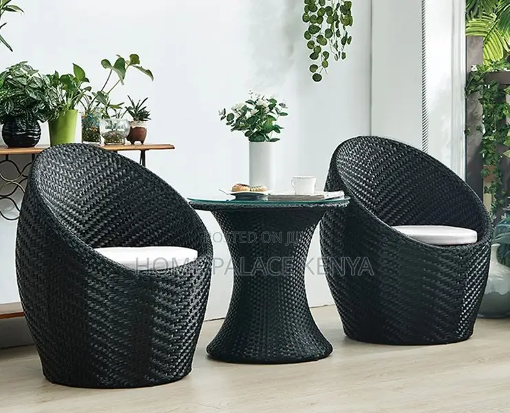 Outdoor Set: Steel Frame Rattan Patio Set