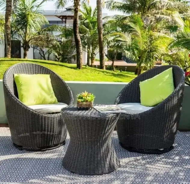 Outdoor Set: Steel Frame Rattan Patio Set