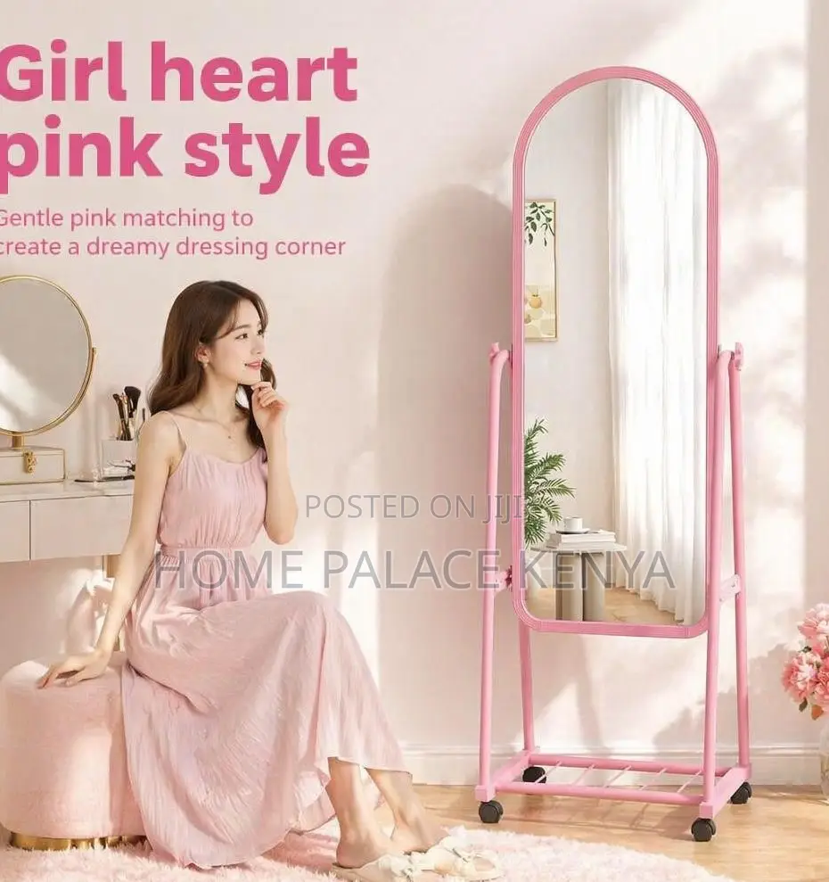 Dressing Mirror: Pink Dressing Corner Mirror for Girls