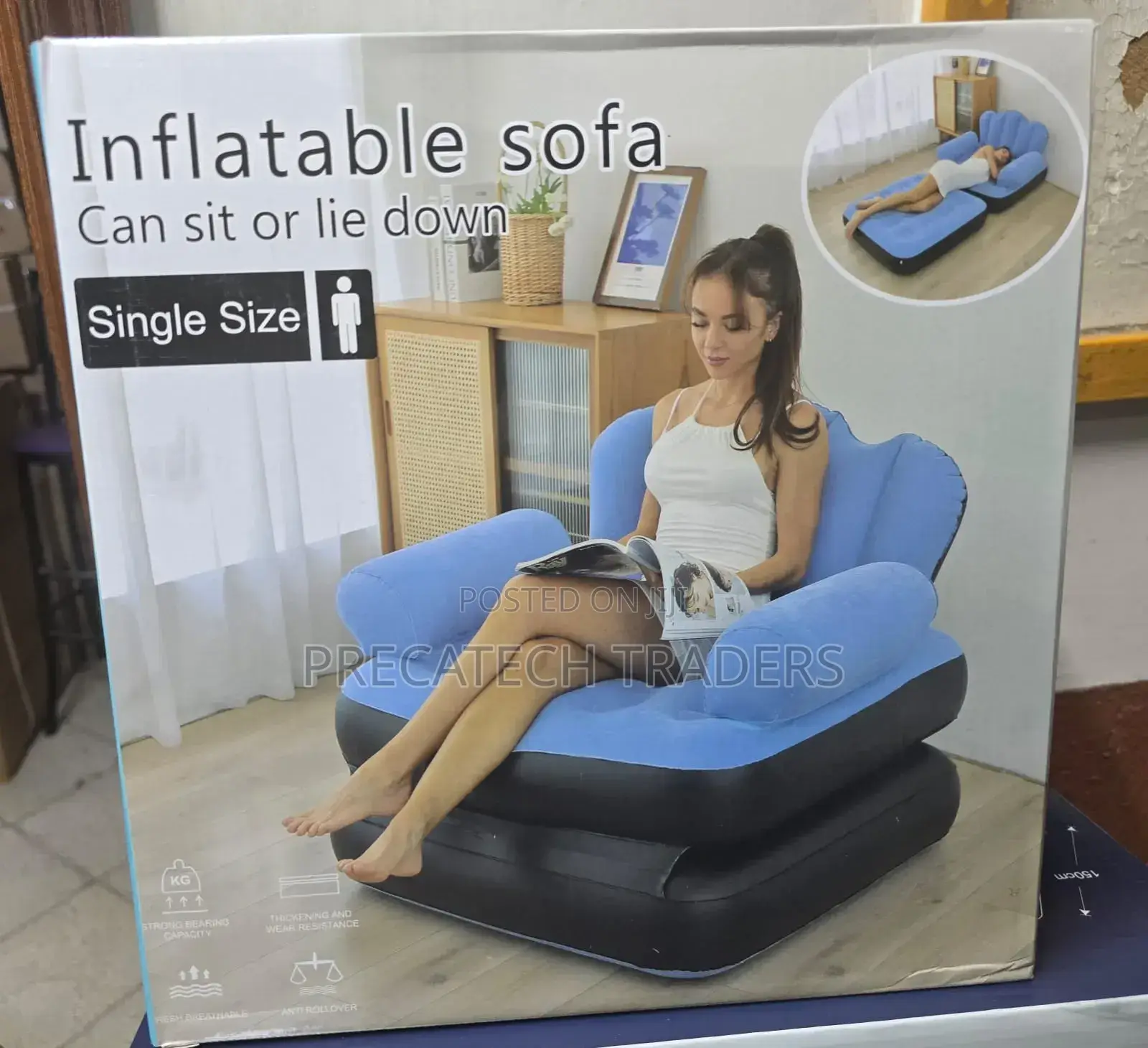 Single Inflatable Sofa Bed – Foldable Air Chair