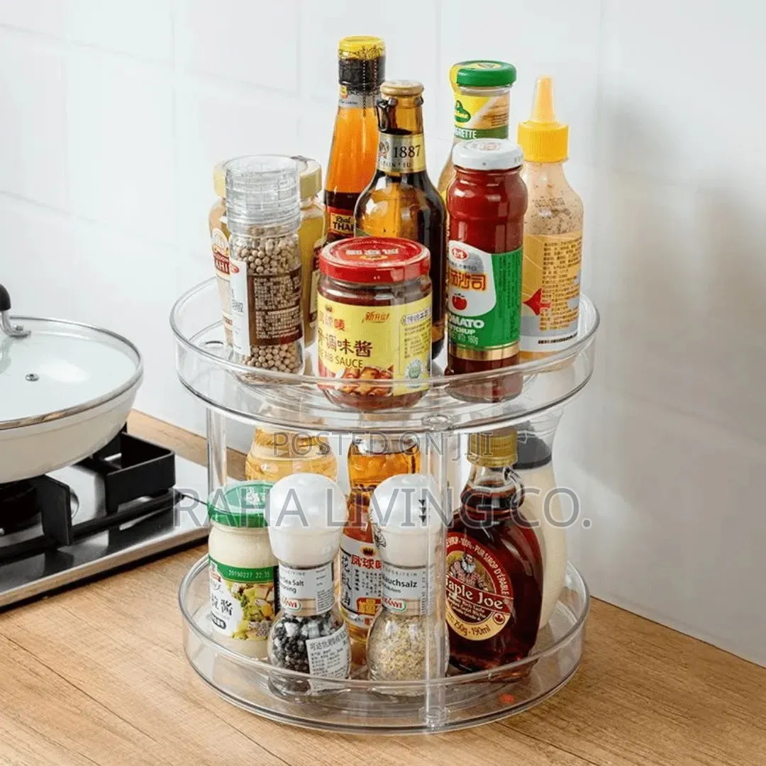 2 Layer 360° Lazy Susan Cabinet Turntable Organizer
