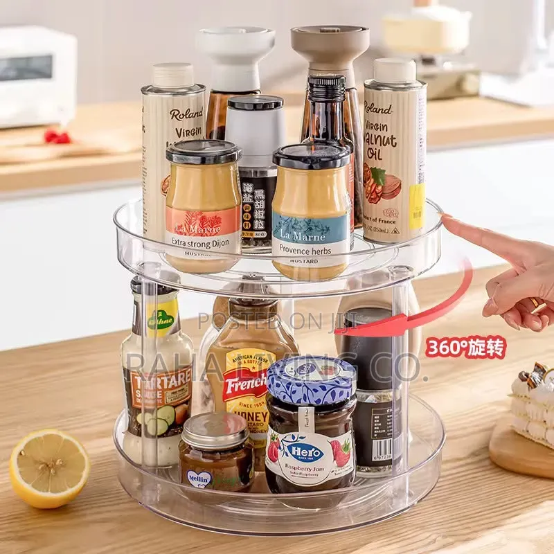 2 Layer 360° Lazy Susan Cabinet Turntable Organizer