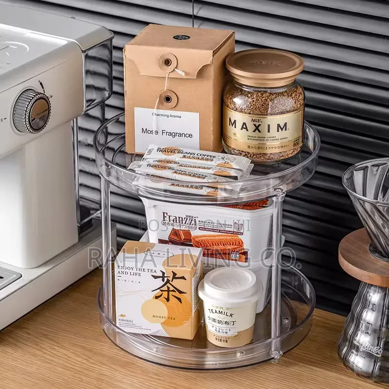 2 Layer 360° Lazy Susan Cabinet Turntable Organizer