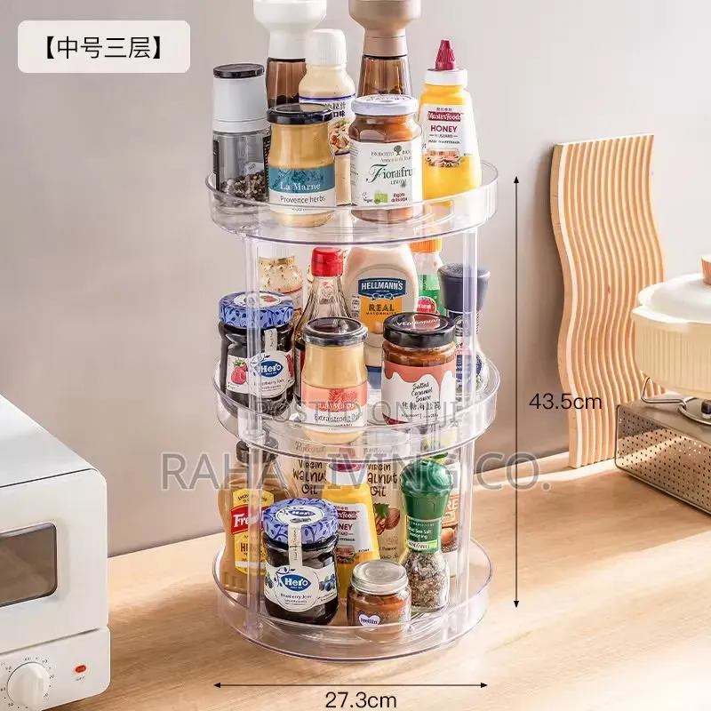 3 Layer 360° Lazy Susan Cabinet Turntable Organizer