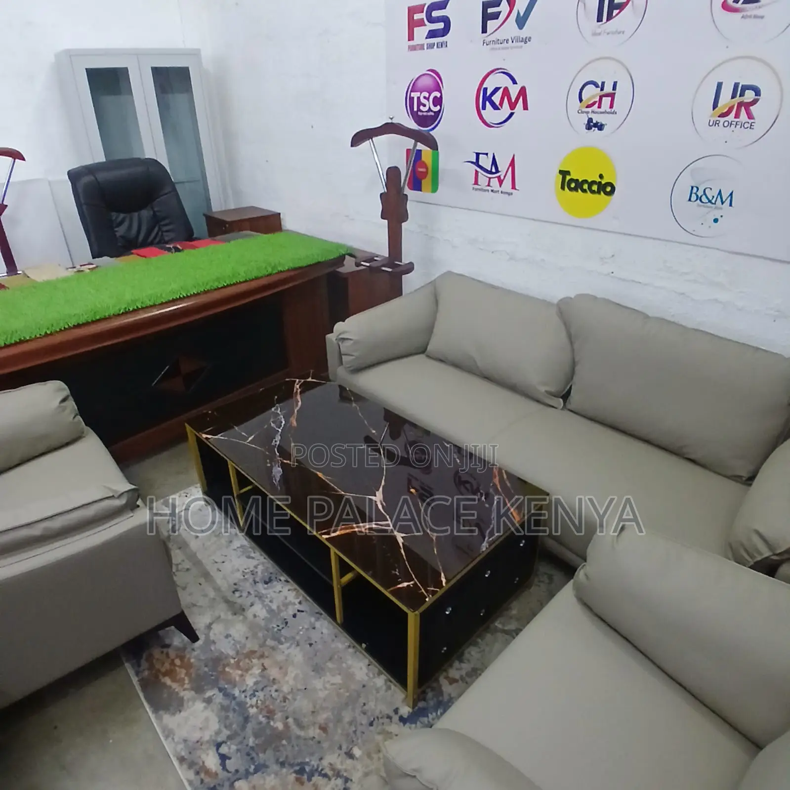 Coffee Table: Glass Table With Leather Sides Tufted With Crystals