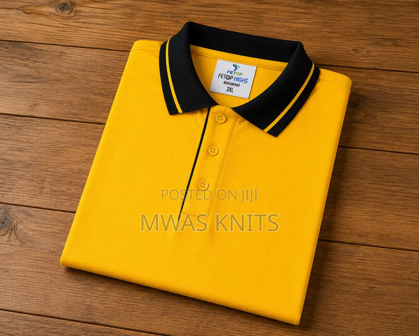 Yellow Collar Black Polo T Shirt Fashion Cute