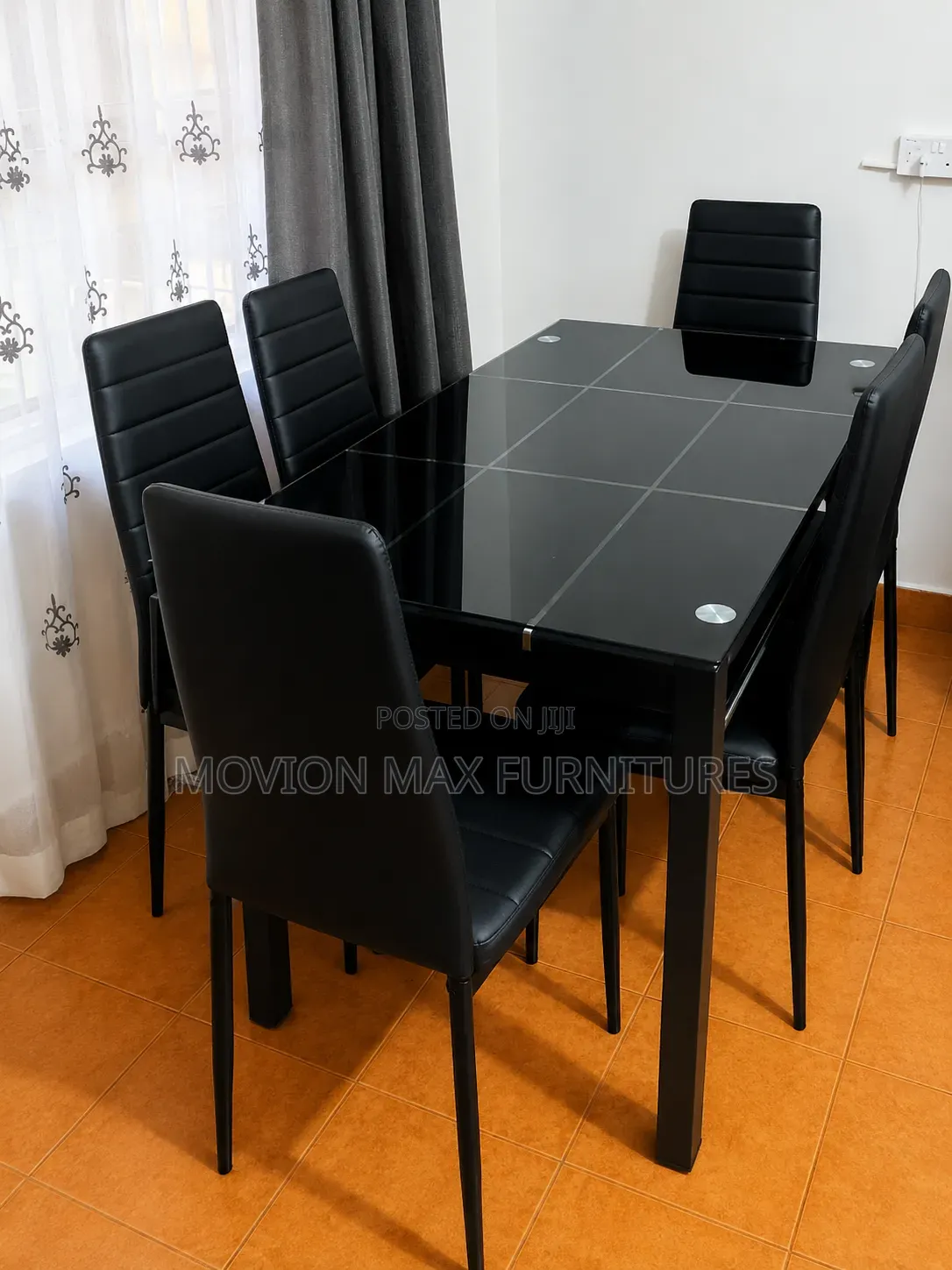 6sitter Black Dinning Table Dinning Set