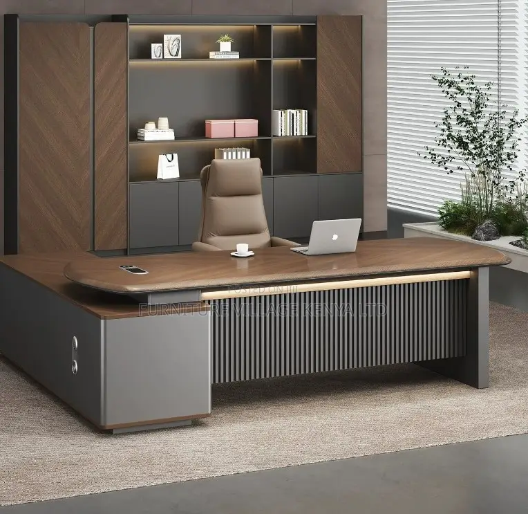 1.8m L-Shaped Office Desk With Curved Edges