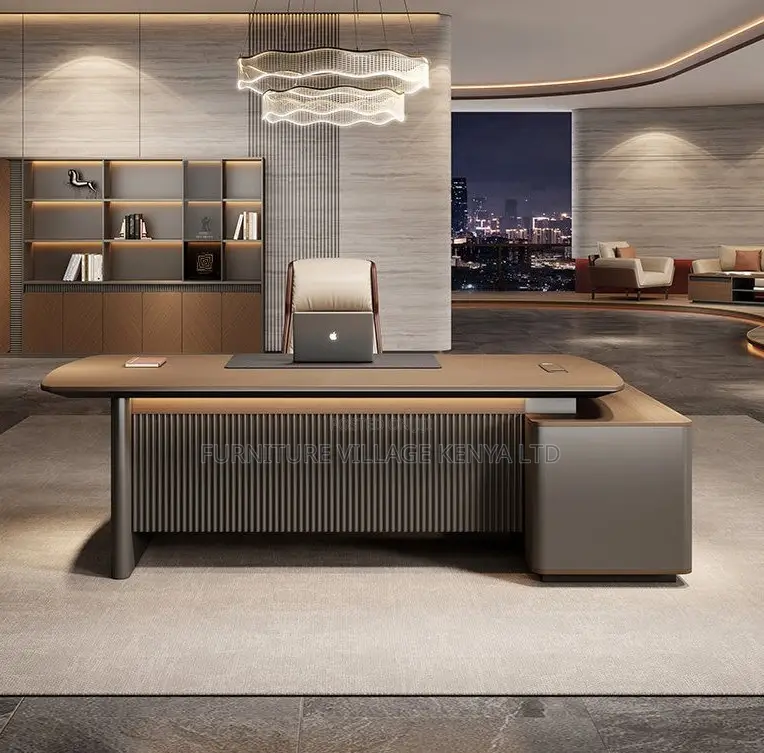 1.8m L-Shaped Office Desk With Curved Edges