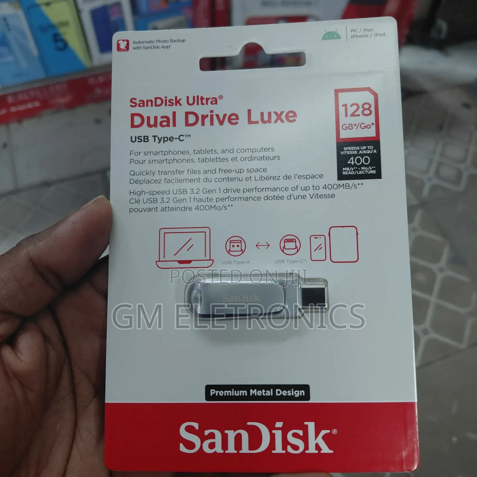 Original Sandisk 128gb Usb 3.2 Type-C Dual Premium Metallic Drive Luxe
