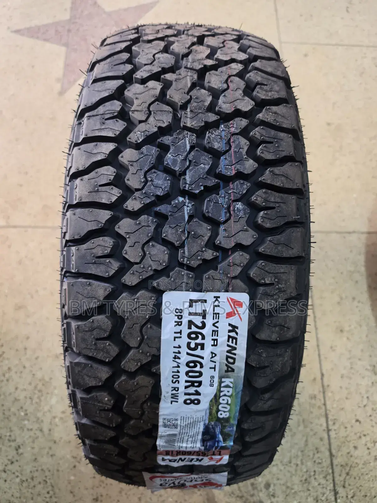 265 /60 R18 Kenda Tires (All Terain)