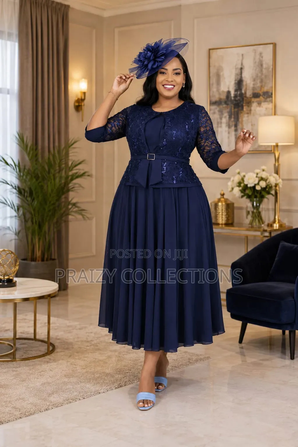 Elegant Chiffon+Lace Maxi Occasion Dress
