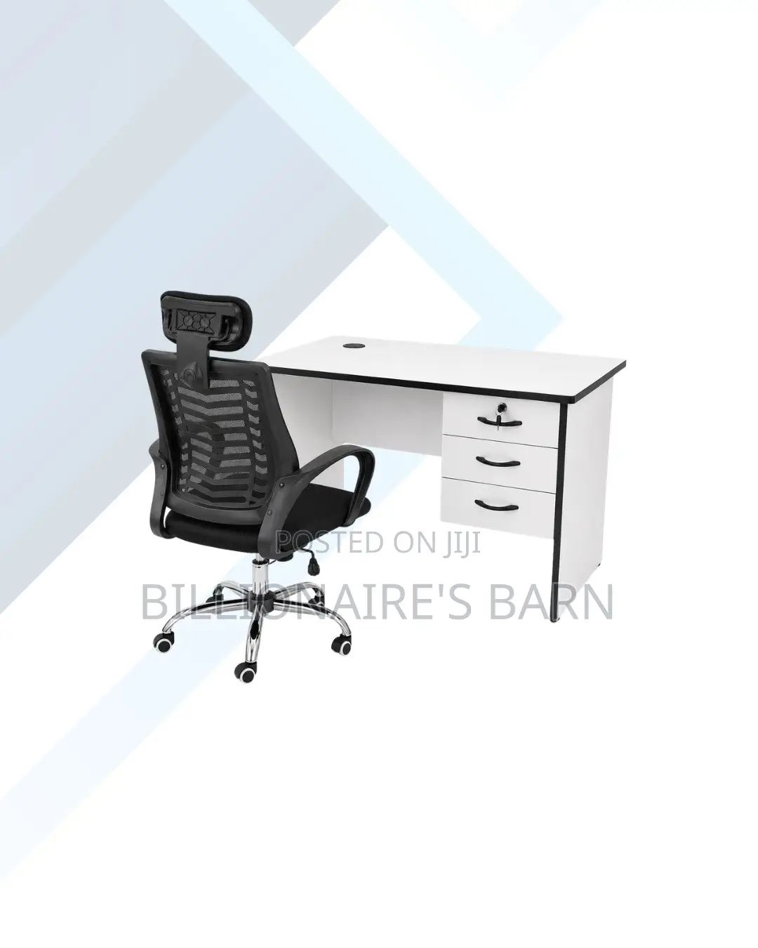 Compact 1m Desk and Headrest Mesh Chair for Daily Tasks