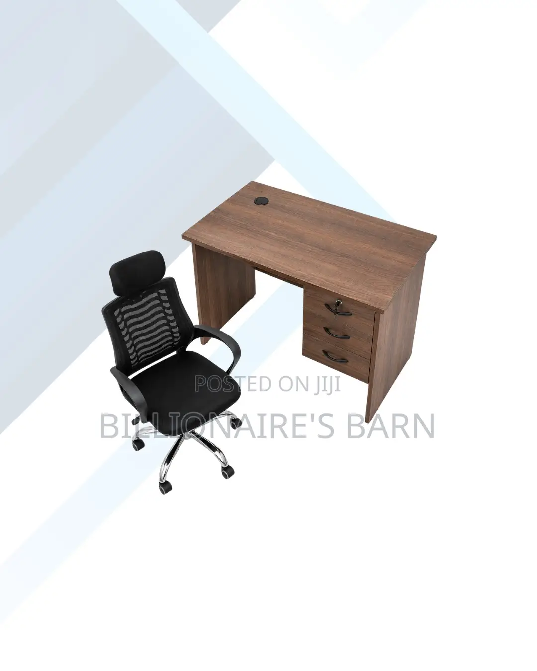 Compact 1m Desk and Headrest Mesh Chair for Professional Use